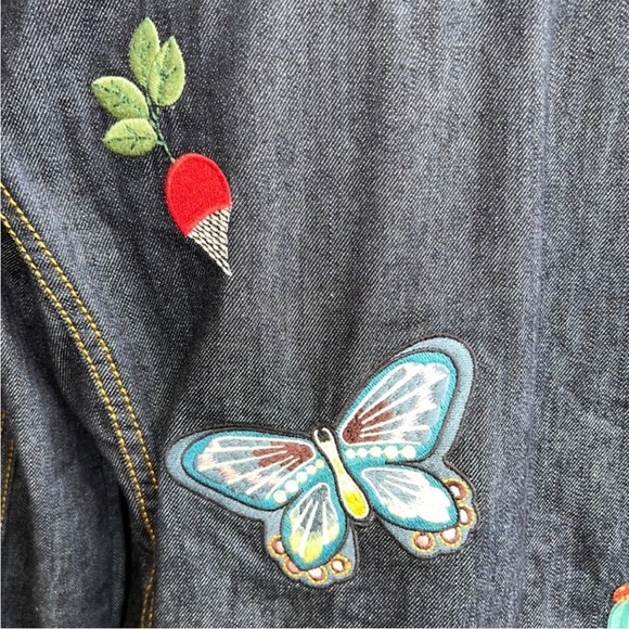 Coach Embroidered Denim Jean Jacket in Multi - Picture 15 of 16